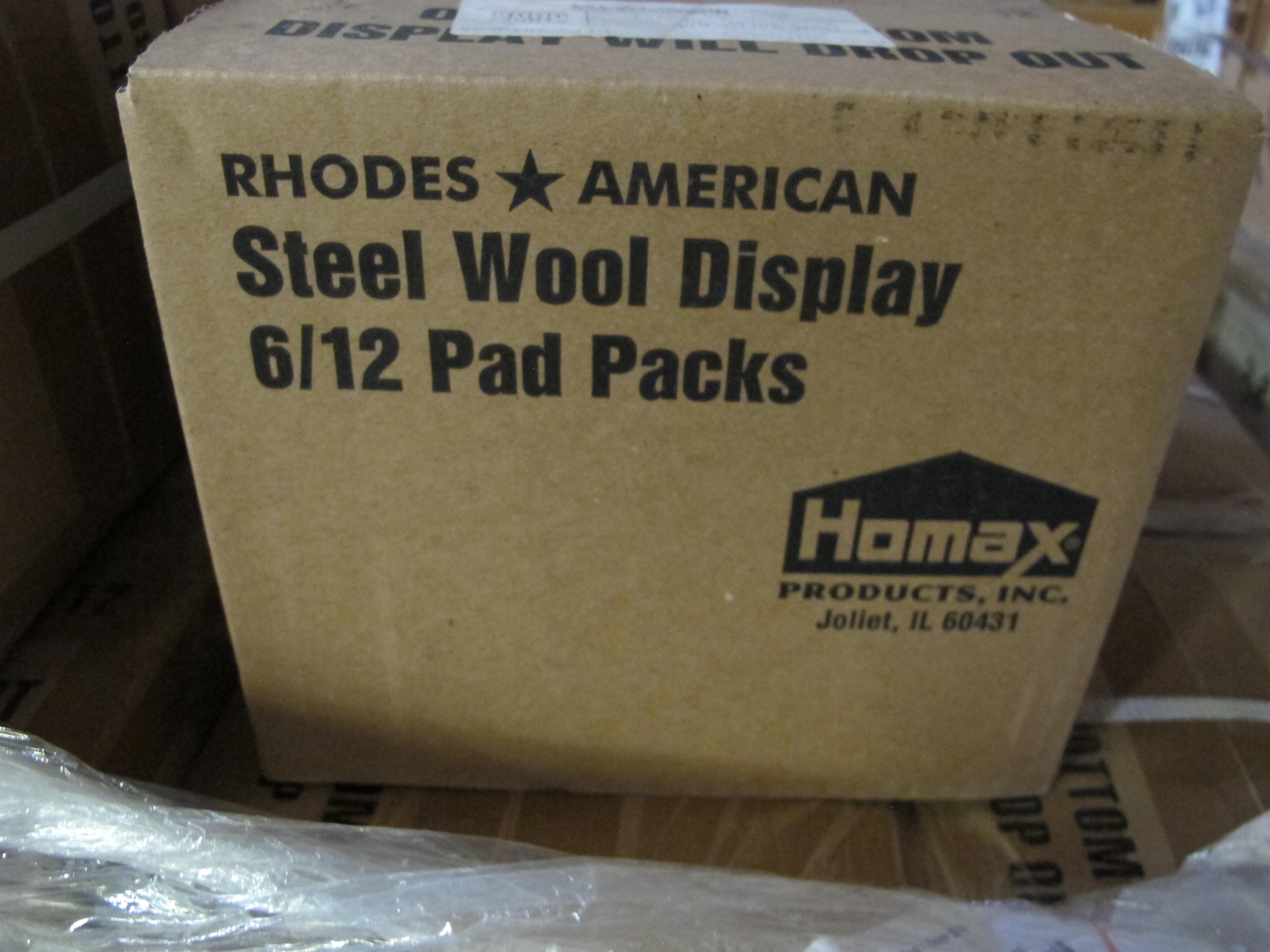 (1308) 12 PAD PACKS STEEL WOOL. LOADING & HANDLING FEE $30-4096